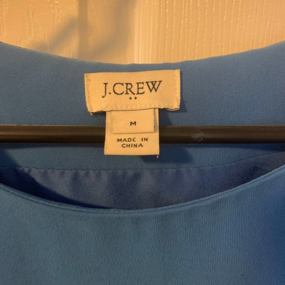 J Crew Blue Scalloped Open-Back Blouse - Picture 3 of 3